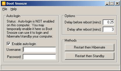 Click to view Boot Snooze 1.0.5.1 screenshot